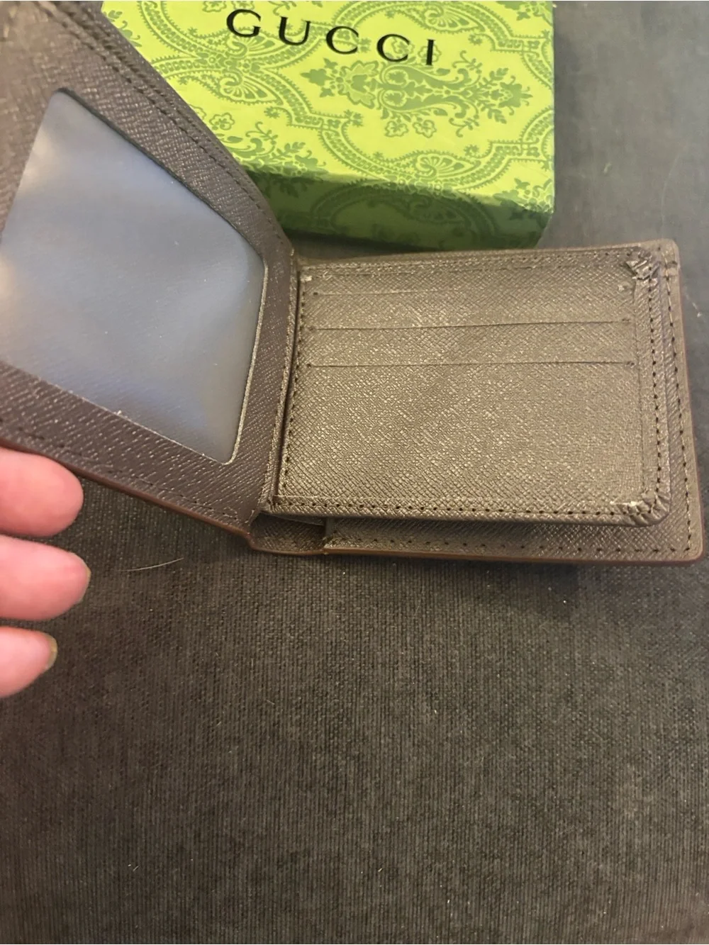 Gucci Brown GG Supreme Tiger Money Clip with Multicolor Tiger Motif